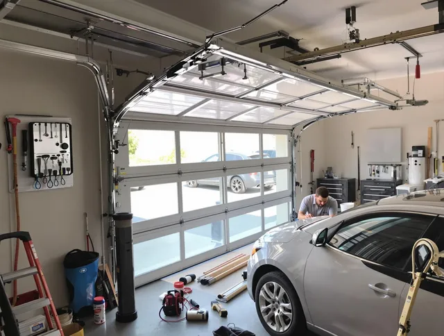 Garage door noise reduction service by Maywood Garage Door Repair in Maywood